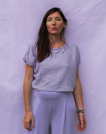 Oversizowy Top nietoperz  lniany muslin, 10 BODIES
