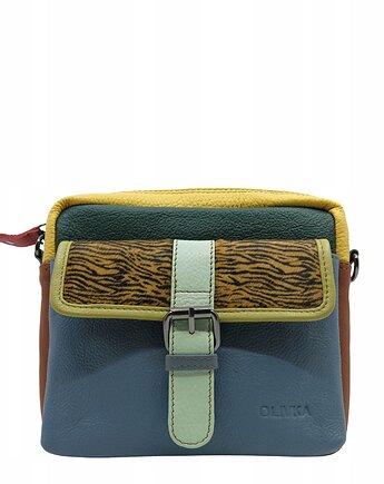 Torebka listonoszka unikatowa skórzana skóra naturalna pojemna OLIVKA, Olivka Warsaw