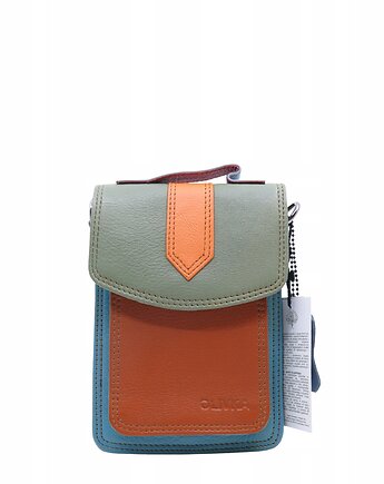 Torebka na telefon skórzana damska listonoszka z rączka i szlufką OLIVKA, Olivka Warsaw