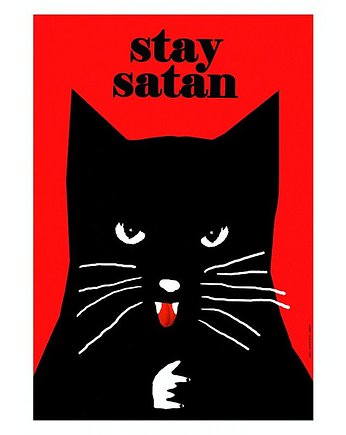 Kartka pocztowa - Kot, Stay Satan, Galeria LueLue