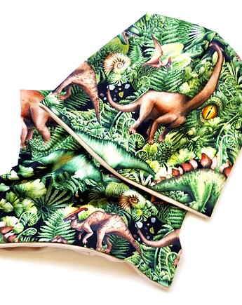KOMPLET _ czapka + komin _ dinozaury, MOJAMAJA