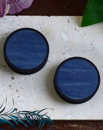 Tunele do uszu 10-100mm / wypełnienie z drewna / niebieskie, Spirit Of Copper