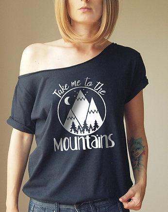 Take me to the mountains Czarny Oversize, ONE MUG A DAY