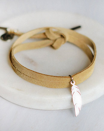 Mini feather beige, barboleta