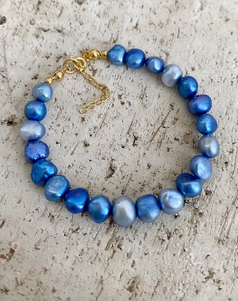 Bransoletka perły naturalne srebro 925 pozłacane, Coccola JEWELLERY