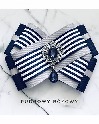 Brosza  granatowa  NEW, Pudrowy Różowy