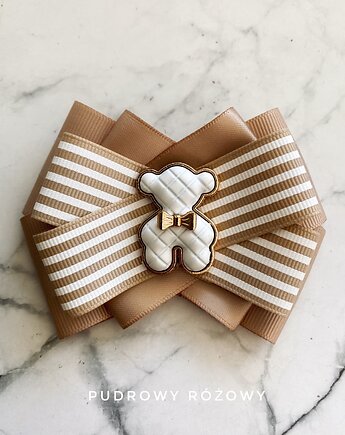 Brosza z MISIEM Nowość, Pudrowy Różowy