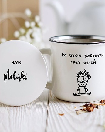 Kubek Zaparzacz dla mężczyzny,  Łyk Meliski po byciu dorosłym, Pracownia Faramuszka
