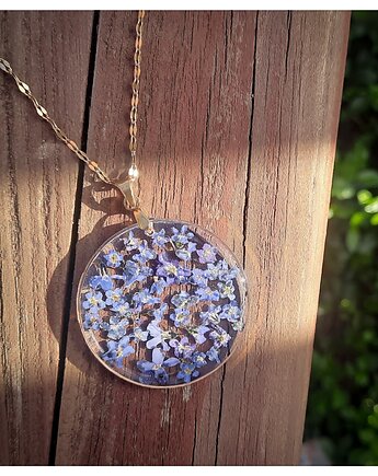 Wisiorek z niezapominajkami, Figa handmade accessories