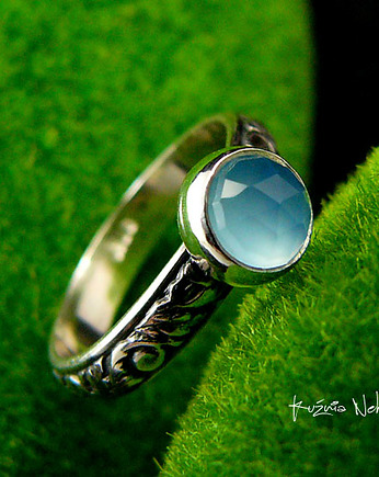 Pierścień Elf Blue Elves Agat Srebro, Kuźnia Nehesi