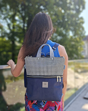 Zamszowy plecak 2w1 w odcieniach niebieskiego Idaho, sabi tatka