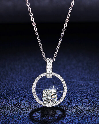 Naszyjnik srebrny Moissanite 1ct 925, Culm Timepiece
