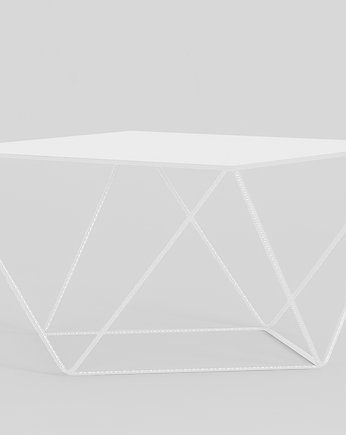 Stół kawowy metalowy DARYL 80x80 - biały, CustomForm