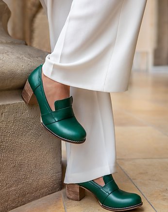 SKÓRZANE PÓŁBUTY ZAPATO 250  ZIELONY, Zapato