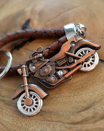 Brelok skórzany "MOTOCYKL" COPPER, Beezoo