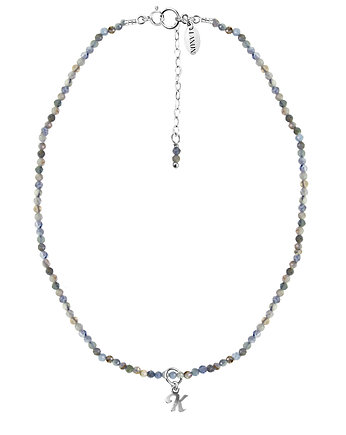 CHOKER VERA z kyanitem i literką - srebrny, LANUN