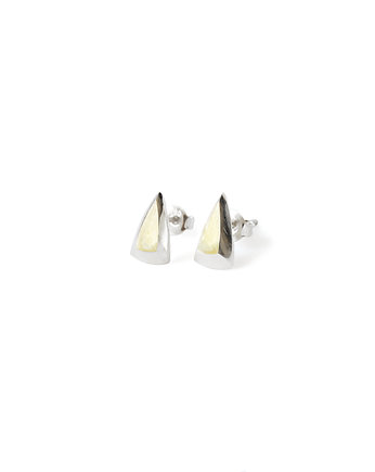 Kolczyki srebrne TRI midi AMBER / glossy silver earrings, Filimoniuk