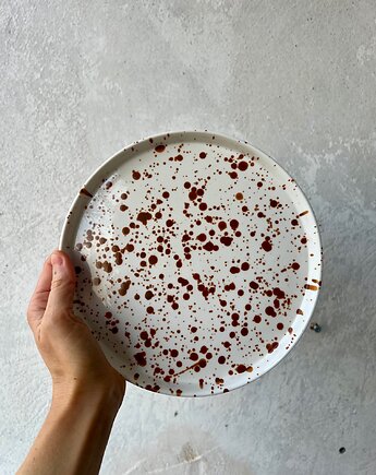 Talerz porcelanowy nakrapiany brązowy MARE / 21 cm, Soul Label