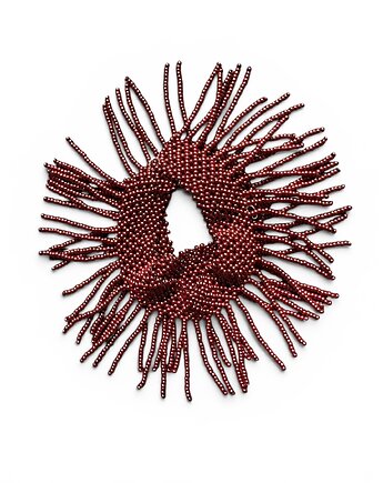 Artystyczna kolia boho z koralików z frędzlami, naszyjnik handmade, ArtGez