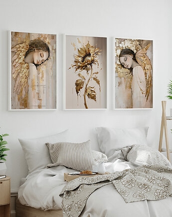 Zestaw plakatów - Anioły i słonecznik (set249), raspberryEM