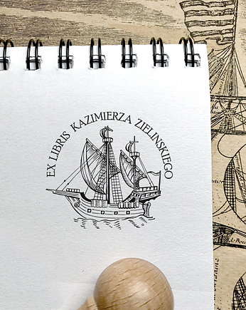 GALEON -  personalizowany stempel Ex Libris, Malu Studio