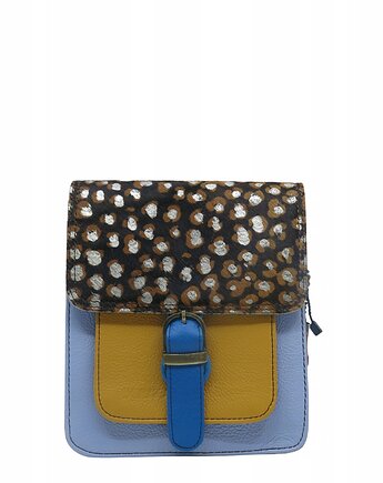 Torebka damska listonoszka kolorowa ze skrawków skórzana eko OLIVKA, Olivka Warsaw