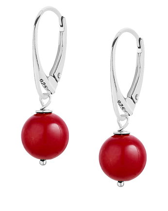 Kolczyki srebrne z koralem, MYNESS