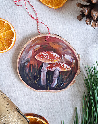 Drewniana, ręcznie robiona ozdoba choinkowa, możliwa personalizacja, Eliza Konofalska