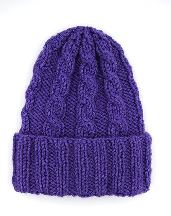 Czapka wełniana warkocze, WOOLLY
