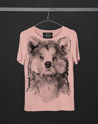 Akita Dog Women's T-shirt light pink, SELVA