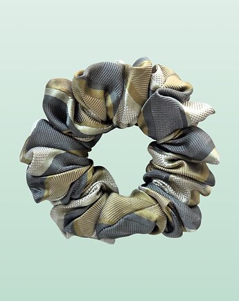 Scrunchie MIDI zielona w paski, mi.KREO