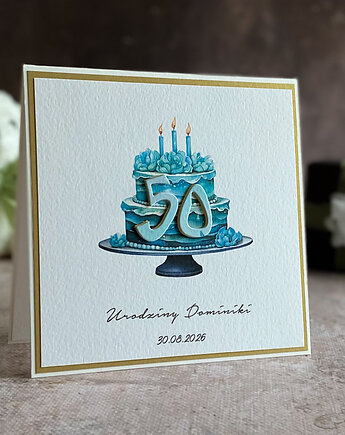 Personalizowana kartka na 50 urodziny, BH 31b, Anna Art and Crafts