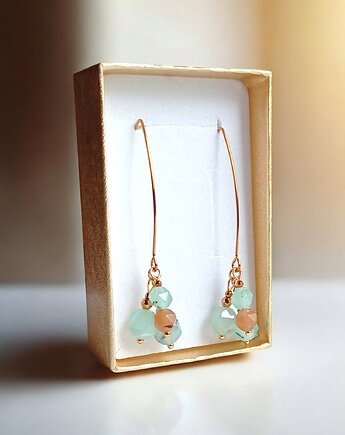 Długie kolczyki : SPRING collection: JADEIT, kaktusia