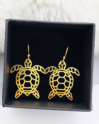 Kolczyki z żółwiem, złoty żółw, Anemon Atelier