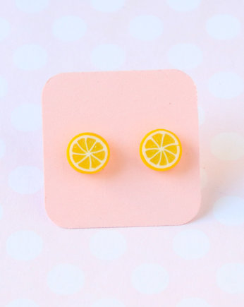 Cytryna kolczyki na sztyfcie z modeliny, Lemon Lovely