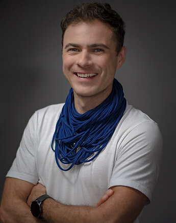 Naszyjnik dzianinowy - granat (unisex), milita nikonorov