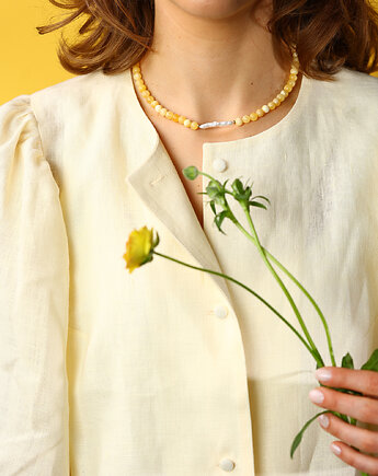 Naszyjnik RHEI z kamieni naturalnych Polska Marka Kalcyt ŻÓŁTY, RHEI