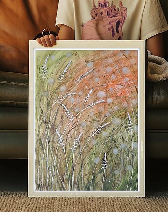 Oryginalna akwarela. Trawy A2, Malgorzata Domanska