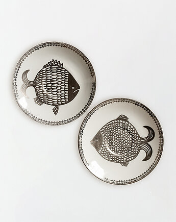 Talerz na ścianę - srebrne rybki, EMPE artstudio