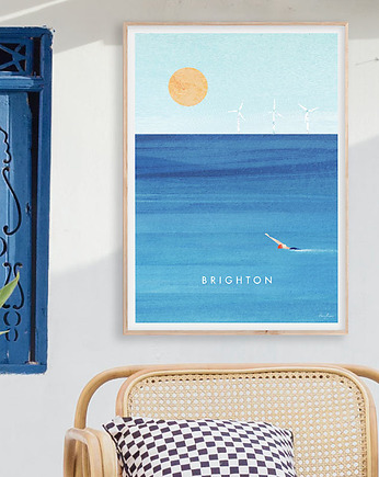 Plakat Plaża w Brighton - Anglia, minimalmill
