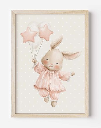 Plakat Na Ścianę Dla Dziewczynki Różowe króliczki nr. 6, Dekoracjan