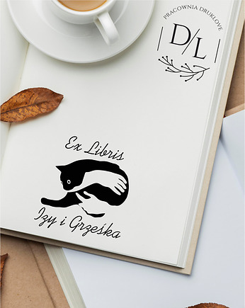 Stempel Ex Libris Exlibris personalizowany Kot 10, DrukLove