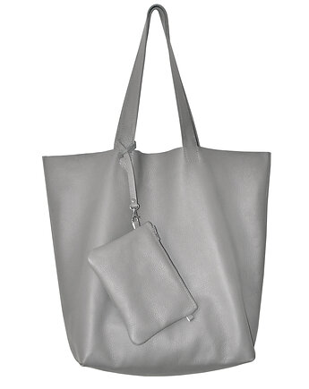 Skórzany worek na ramię szary XL, modeMania