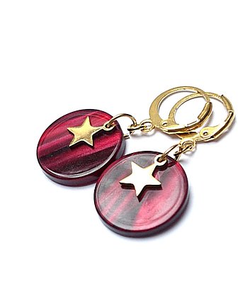 Alloys Collection Star /burgund/ - kolczyki, KiKa pracownia