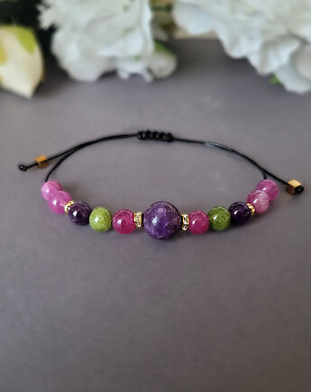 POZYTYWNA Energia- bransoletka z Ametystem i turmalinem, Seylla pracownia