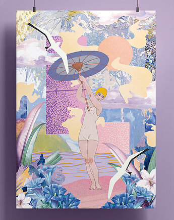 Plakat - kolaż - Summer Time - A4, Natalia Polasik