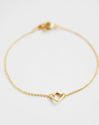 16k Gold Plated Tiny Square Bracelet, Le Boho Bleu