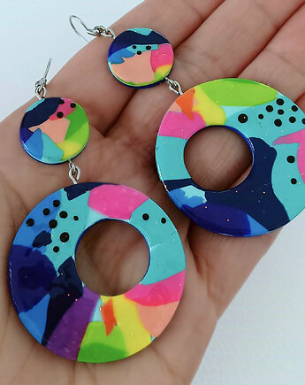 Kolorowe Abstrakcyjne Kolczyki, OMIFIMO