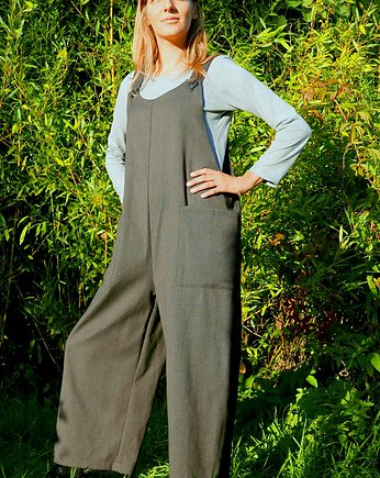 Spodnie ogrodniki z ciemnoszarego tweedu, soie star