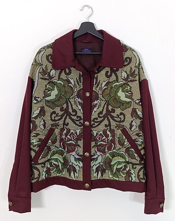 Kurtka  z wzorzystej narzuty z PRL-u, kapotka